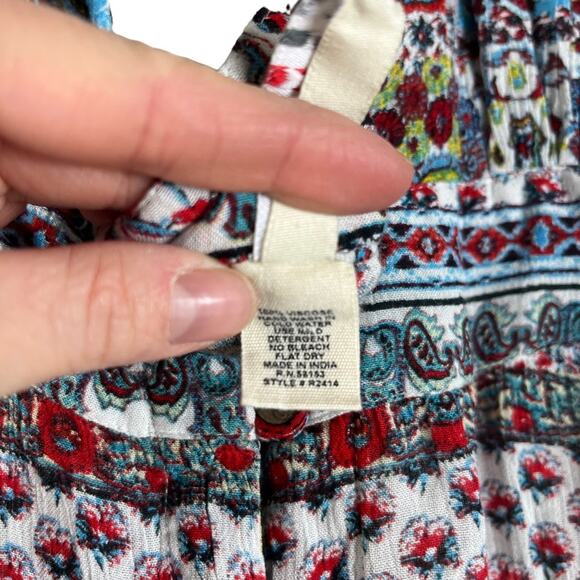 Raga Revolve Riviera Vibe Maxi Halter Dress Patchwork Paisley Boho Cottage Large - Picture 14 of 15